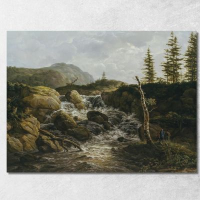 Mountainous Landscape With A Waterfall Norway Johan Christian Dahl jcd37 canvas print 