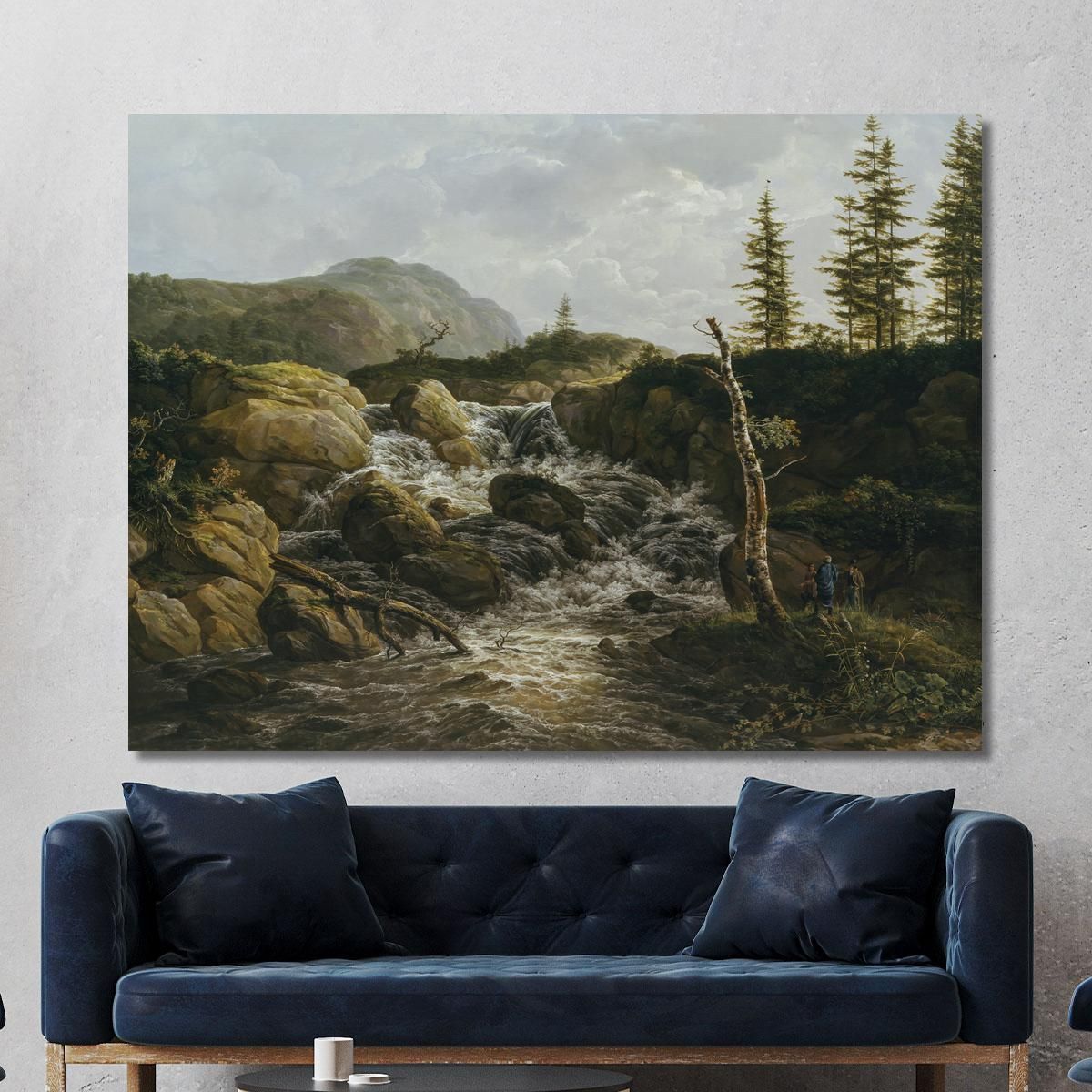 Mountainous Landscape With A Waterfall Norway Johan Christian Dahl jcd37 canvas print 