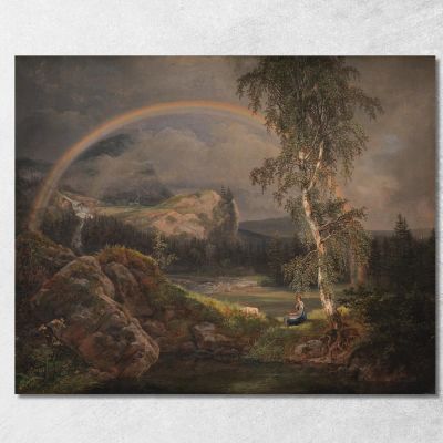 Norwegian Landscape With A Rainbow Johan Christian Dahl jcd40 canvas print 