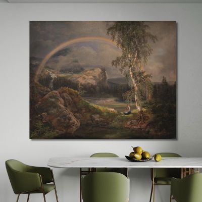Norwegian Landscape With A Rainbow Johan Christian Dahl jcd40 canvas print 