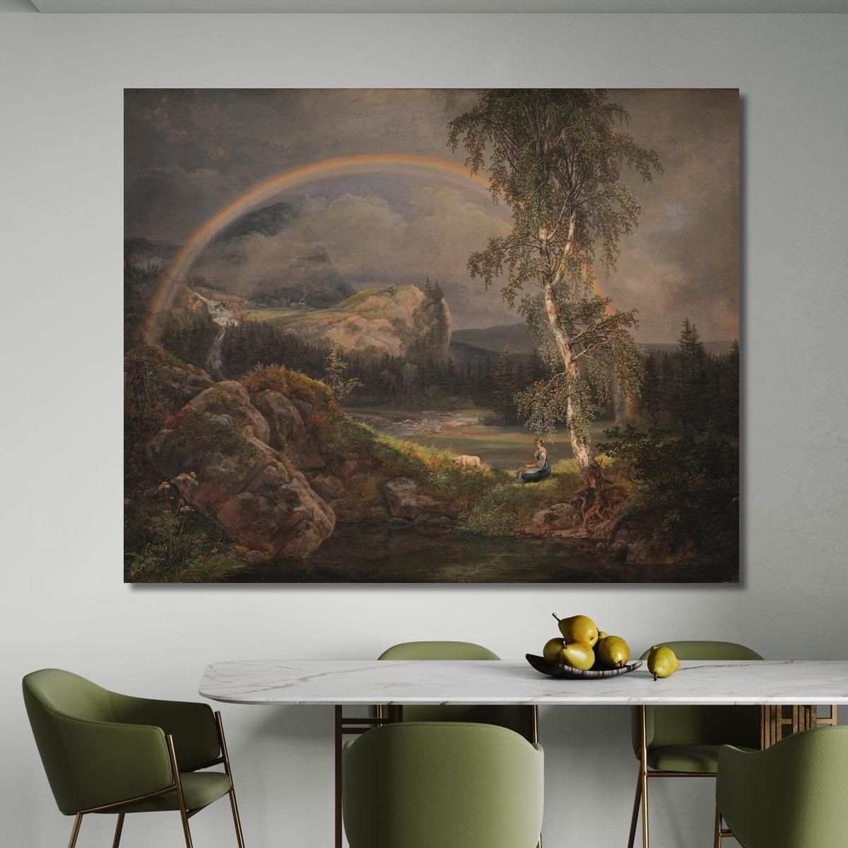 Norwegian Landscape With A Rainbow Johan Christian Dahl jcd40 canvas print 