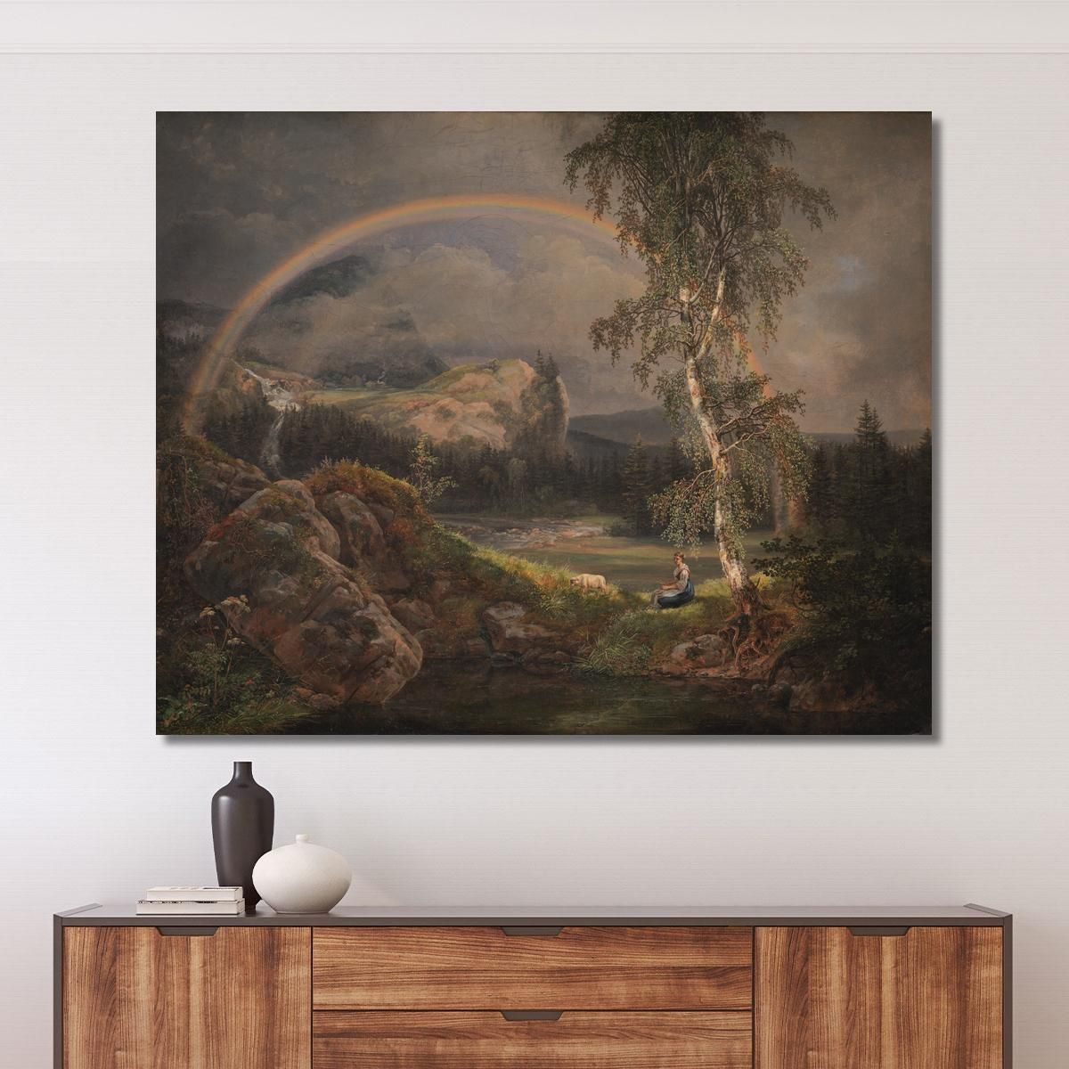 Norwegian Landscape With A Rainbow Johan Christian Dahl jcd40 canvas print 