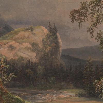 Norwegian Landscape With A Rainbow Johan Christian Dahl jcd40 canvas print