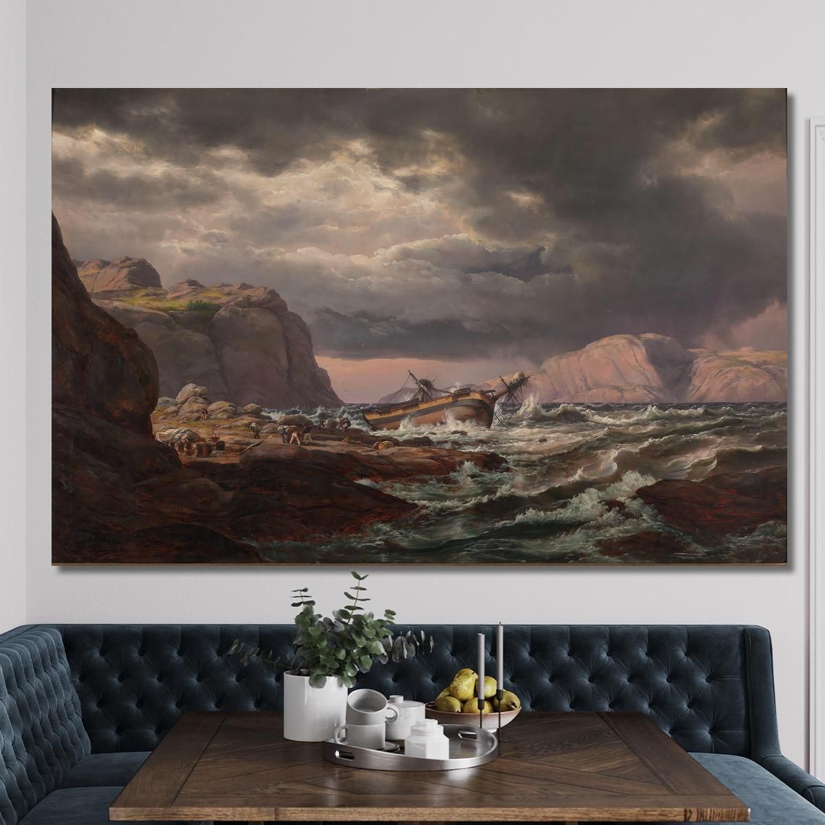 Shipwreck On The Coast Of Norway Johan Christian Dahl jcd47 canvas print 