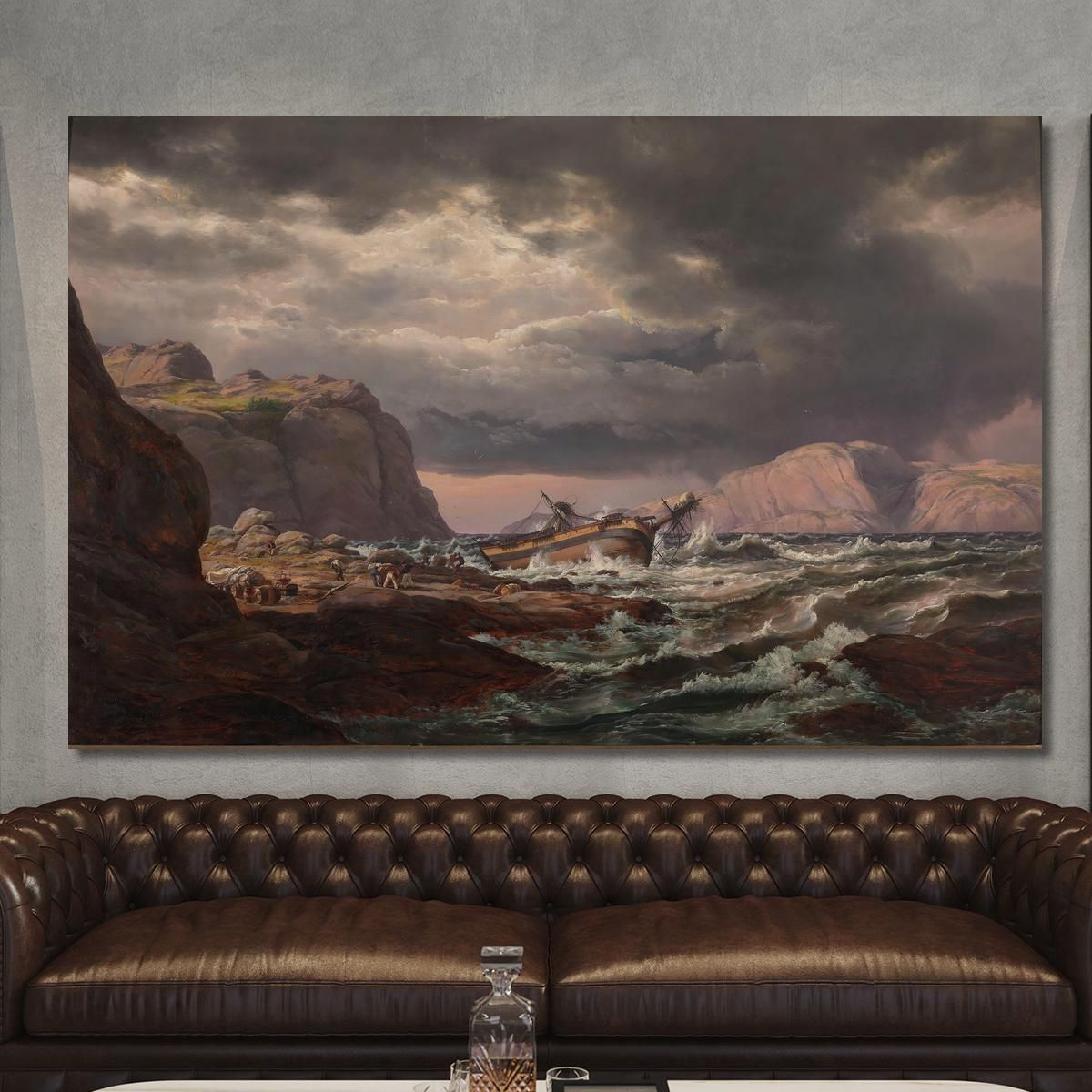 Shipwreck On The Coast Of Norway Johan Christian Dahl jcd47 canvas print 