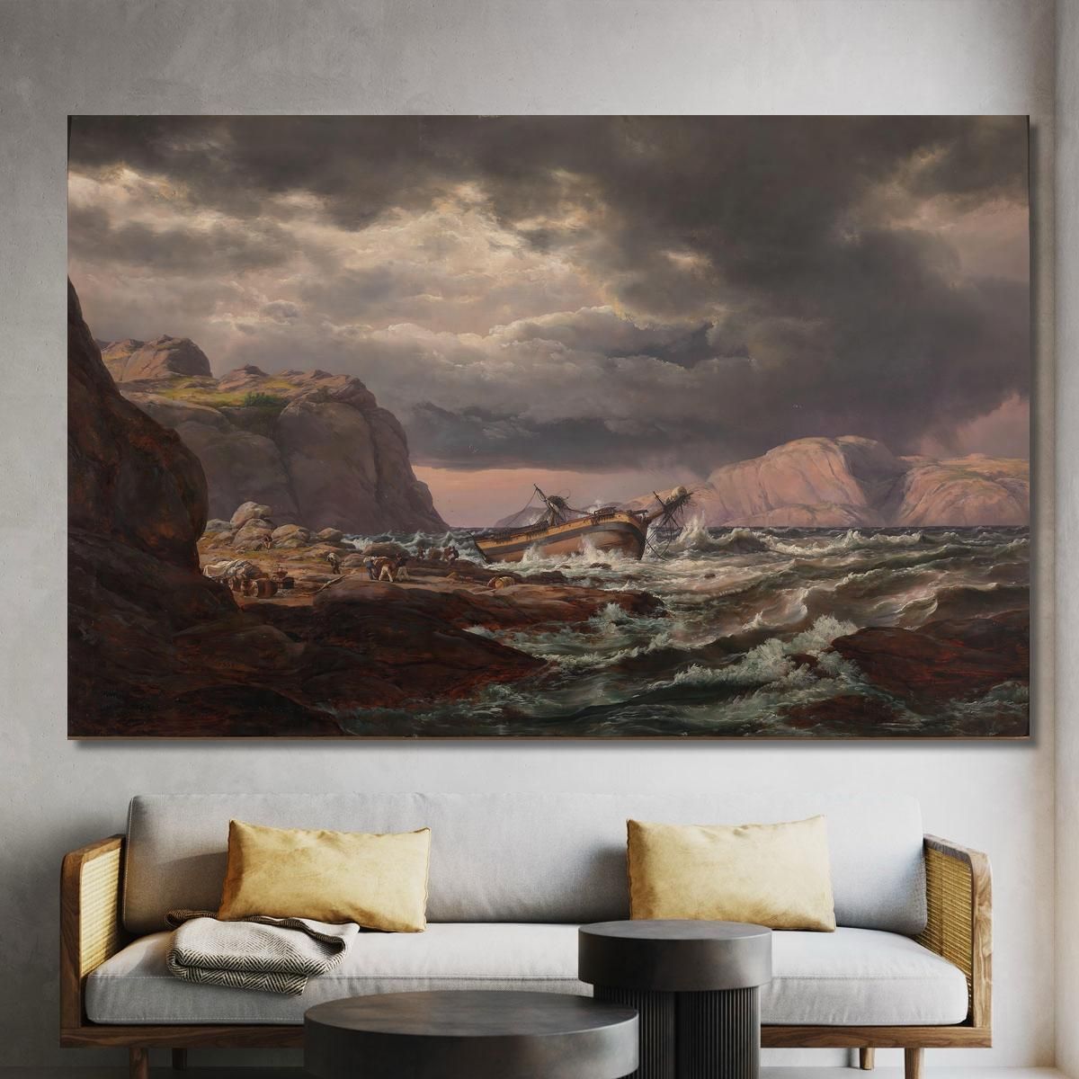 Shipwreck On The Coast Of Norway Johan Christian Dahl jcd47 canvas print 