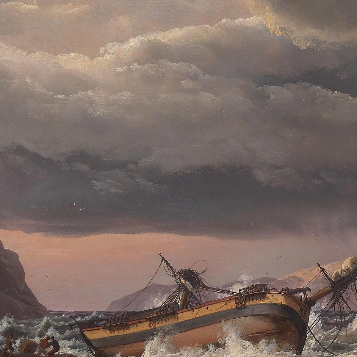 Shipwreck On The Coast Of Norway Johan Christian Dahl jcd47 canvas print