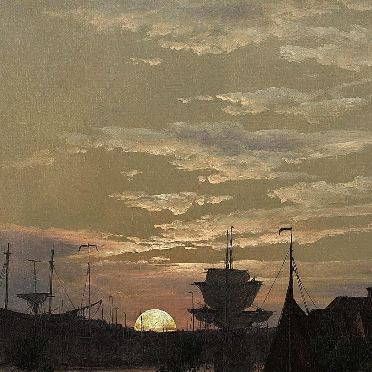 Swinoujscie In The Moonlight Johan Christian Dahl jcd54 canvas print