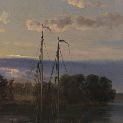 The Elbe At Sunset Johan Christian Dahl jcd61 canvas print