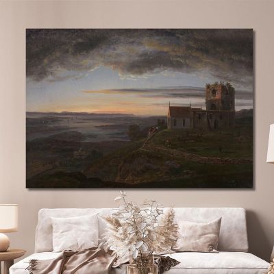 The Ruined Church At Avaldsnes At Karmøy Johan Christian Dahl jcd69 canvas print 