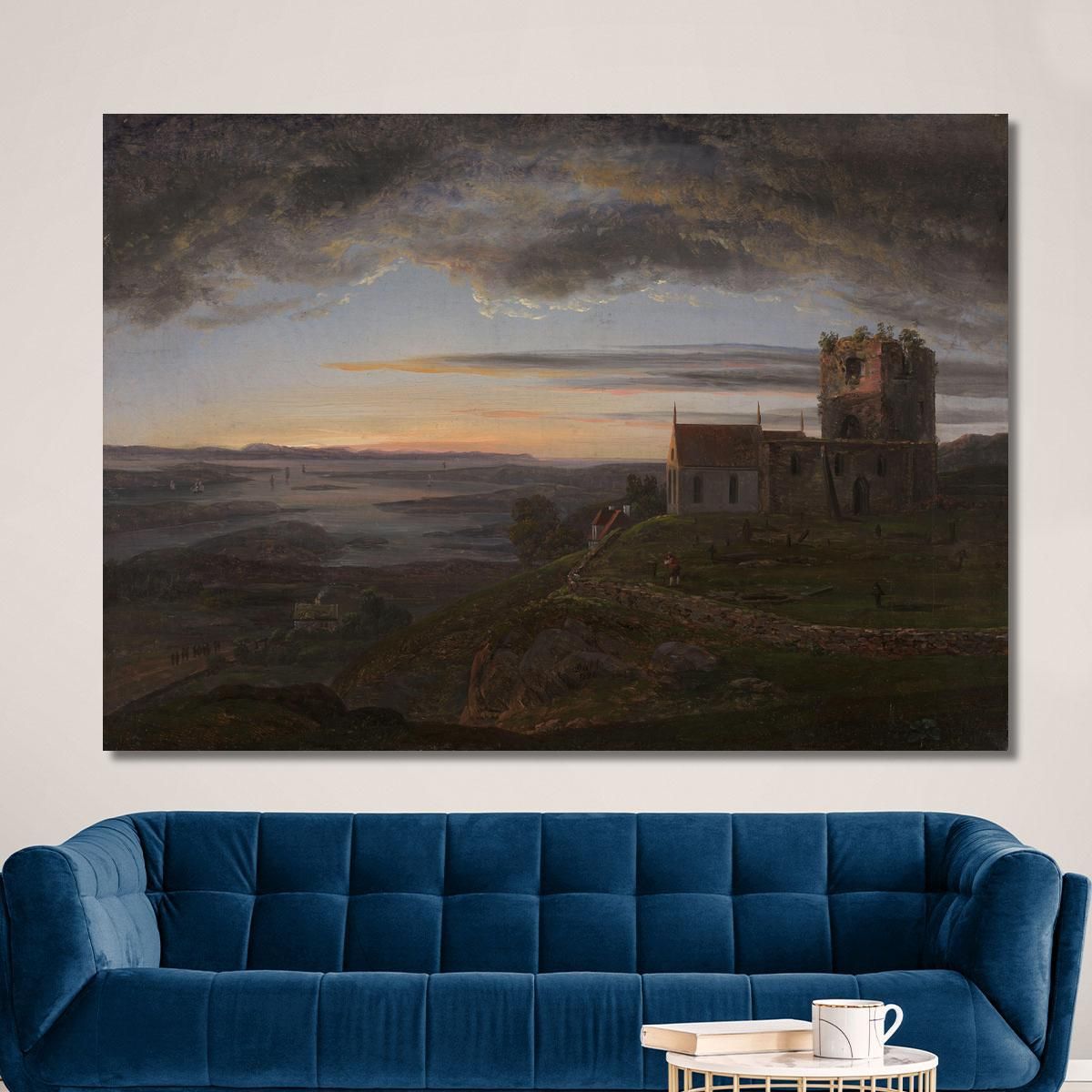The Ruined Church At Avaldsnes At Karmøy Johan Christian Dahl jcd69 canvas print 
