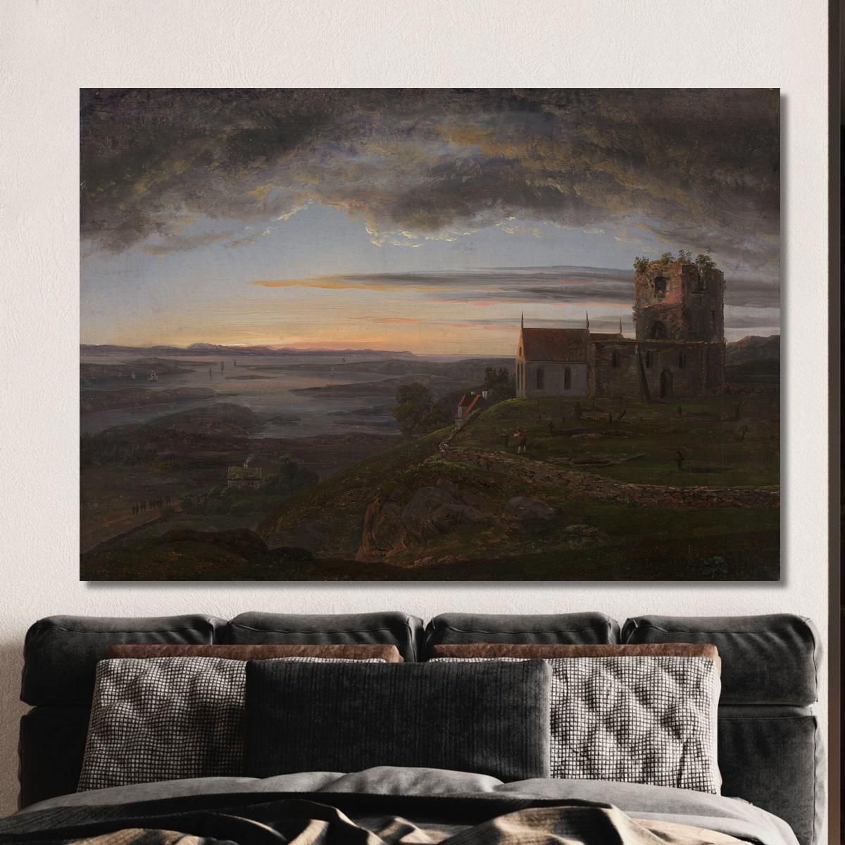 The Ruined Church At Avaldsnes At Karmøy Johan Christian Dahl jcd69 canvas print 