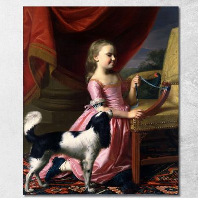 Young Lady With A Bird And A Dog John Singleton Copley jsg68 canvas print 