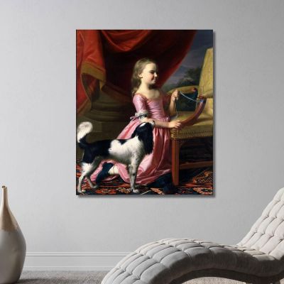 Young Lady With A Bird And A Dog John Singleton Copley jsg68 canvas print 