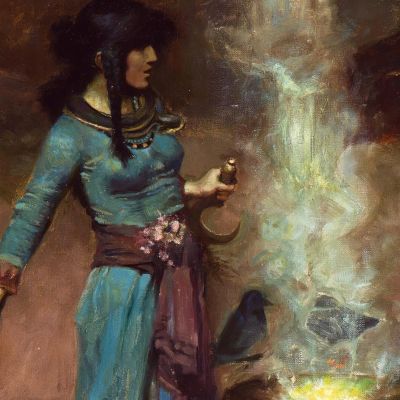 The Magic Circle John William Waterhouse jww34 canvas print