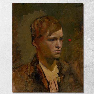 Fair-Headed Boy With Red Point In The Background Ladislav Mednyánszky lmd21 canvas print 