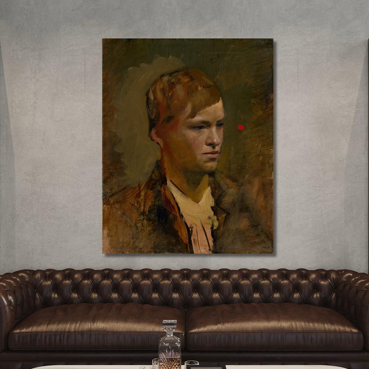 Fair-Headed Boy With Red Point In The Background Ladislav Mednyánszky lmd21 canvas print 