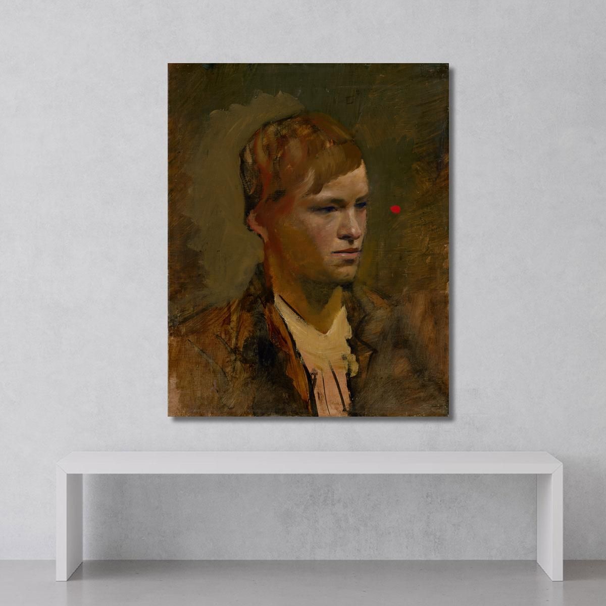Fair-Headed Boy With Red Point In The Background Ladislav Mednyánszky lmd21 canvas print 