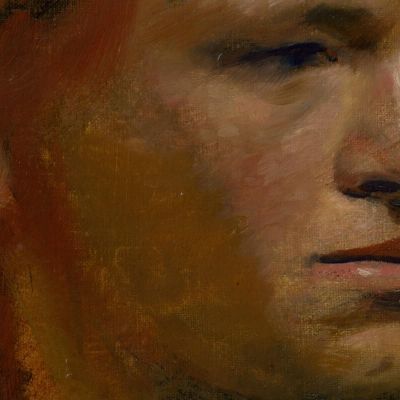 Fair-Headed Boy With Red Point In The Background Ladislav Mednyánszky lmd21 canvas print