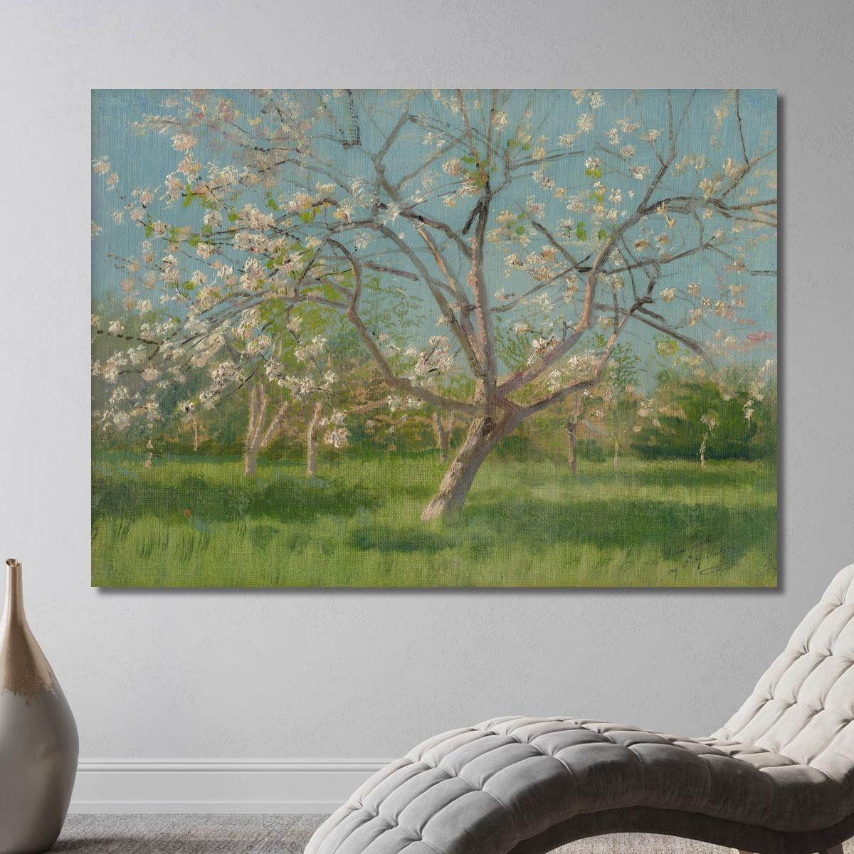 Study Of Blooming Trees In An Orchard Ladislav Mednyánszky lmd58 canvas print 