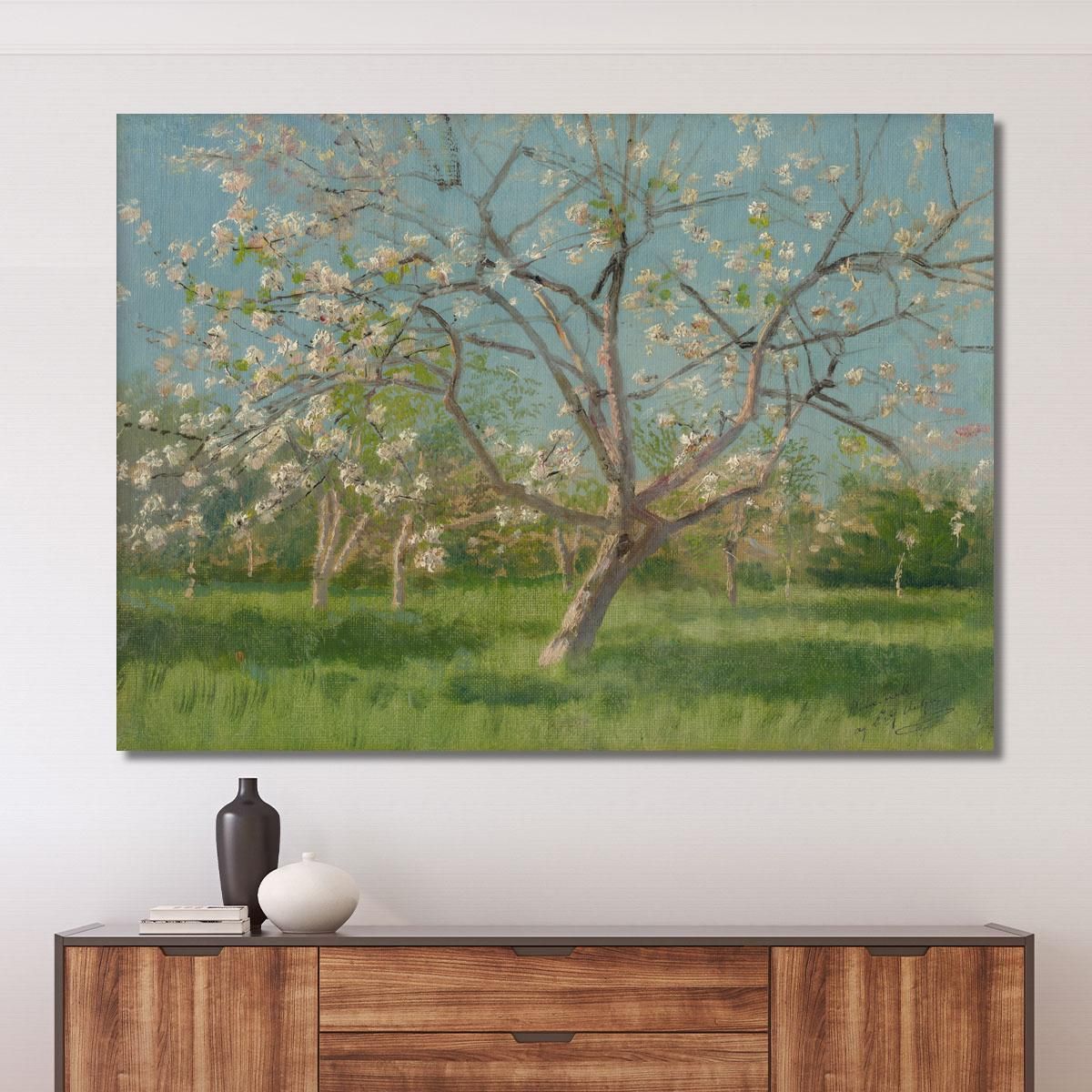 Study Of Blooming Trees In An Orchard Ladislav Mednyánszky lmd58 canvas print 