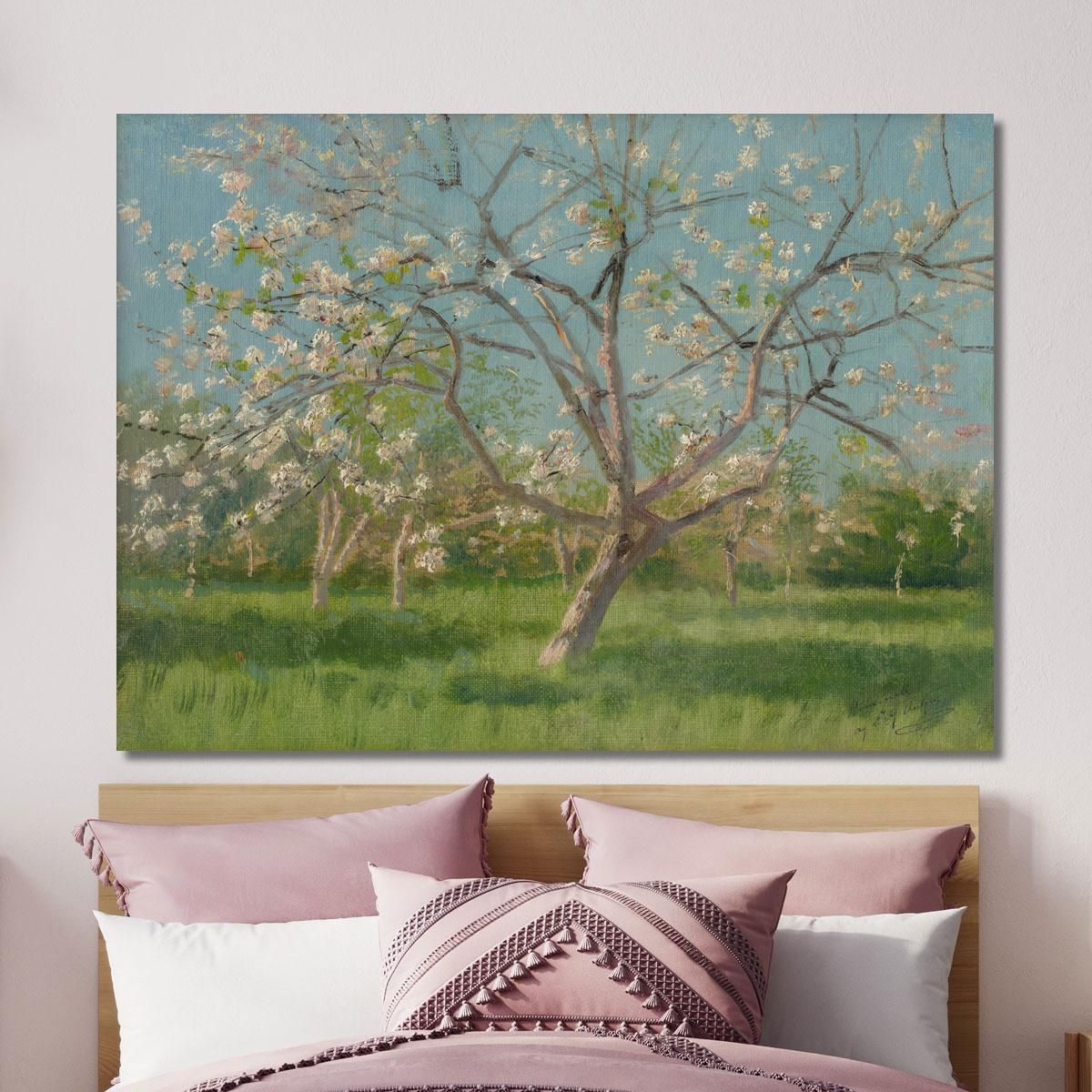 Study Of Blooming Trees In An Orchard Ladislav Mednyánszky lmd58 canvas print 