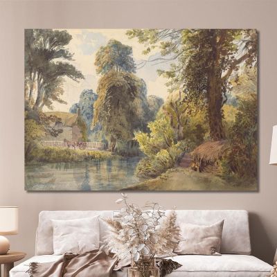 Swiss Park With A Pond And A Sled Ladislav Mednyánszky lmd60 canvas print 