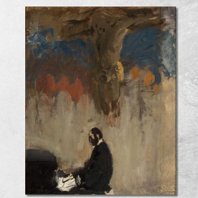 Feliks Jasieński At The Organ (Sketch) Leon Wyczółkowski lwy11 canvas print 