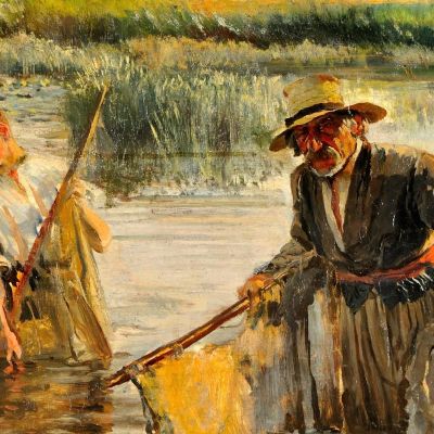 Fishermen 2 Leon Wyczółkowski lwy16 canvas print
