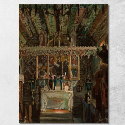 Interior Of The Church In Dębno Leon Wyczółkowski lwy25 canvas print 