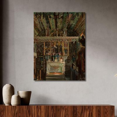 Interior Of The Church In Dębno Leon Wyczółkowski lwy25 canvas print 