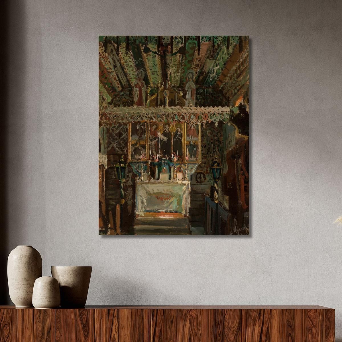 Interior Of The Church In Dębno Leon Wyczółkowski lwy25 canvas print 