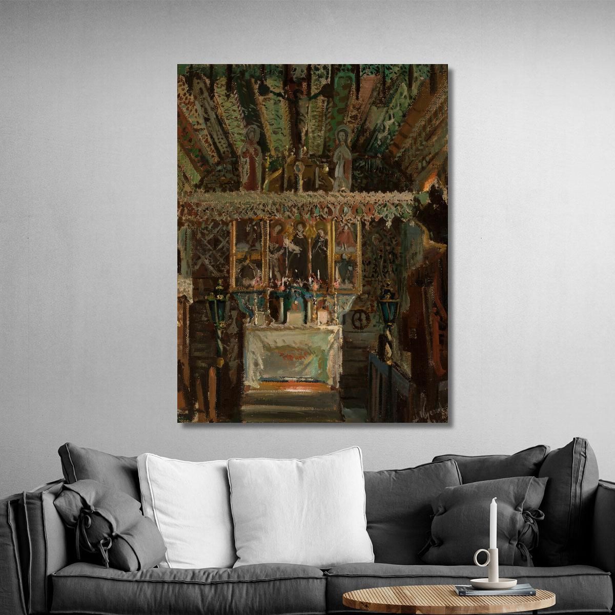 Interior Of The Church In Dębno Leon Wyczółkowski lwy25 canvas print 