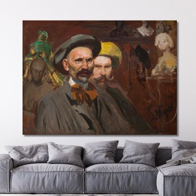 Self-Portrait With Konstanty Laszczka Leon Wyczółkowski lwy59 canvas print 