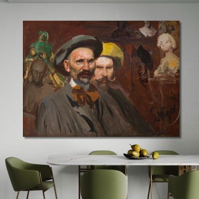 Self-Portrait With Konstanty Laszczka Leon Wyczółkowski lwy59 canvas print 