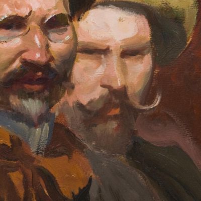 Self-Portrait With Konstanty Laszczka Leon Wyczółkowski lwy59 canvas print