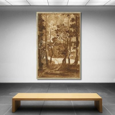 A Path Leading Into A Forest Clearing Nicolas Poussin nps2 canvas print 