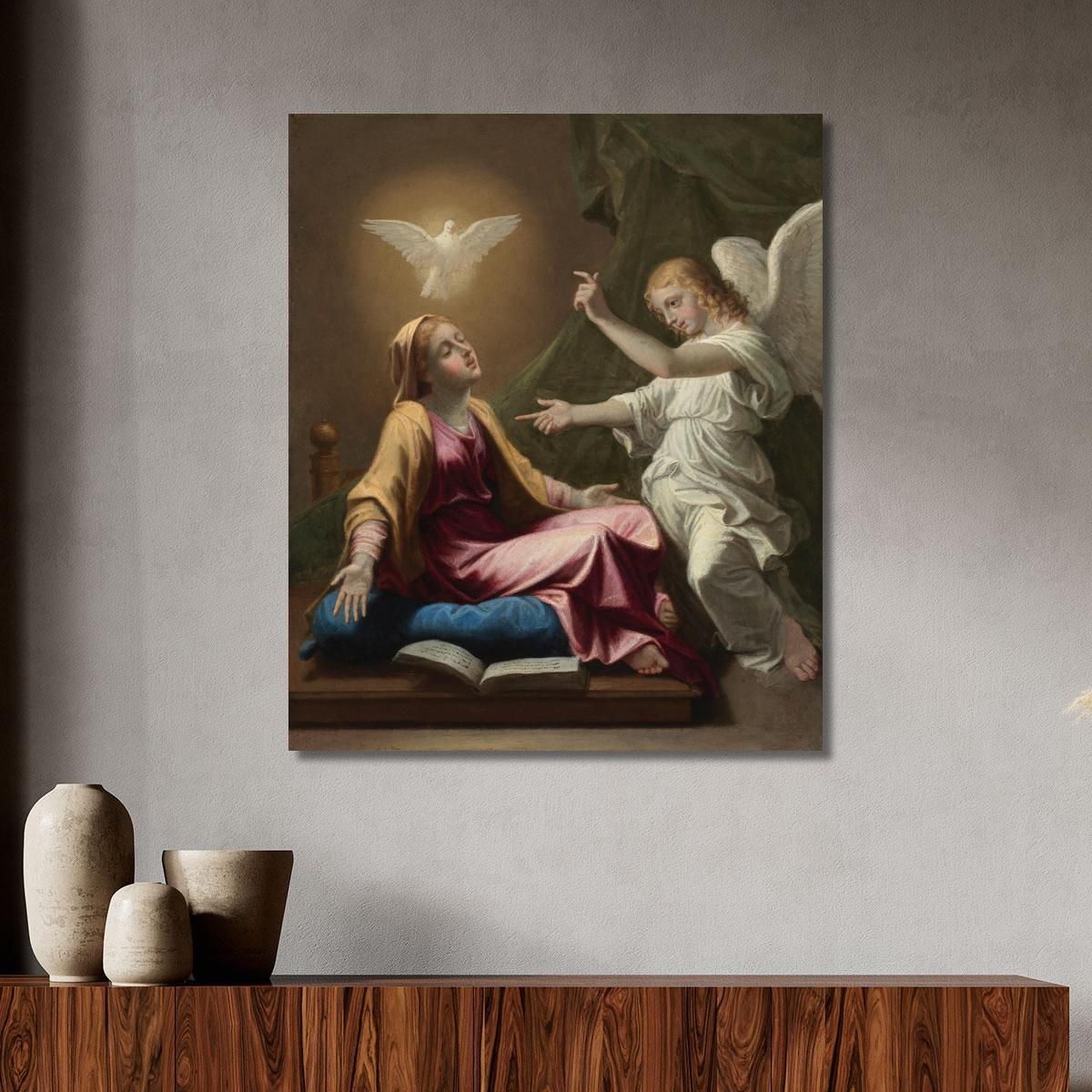 Annunciation Nicolas Poussin nps4 canvas print 