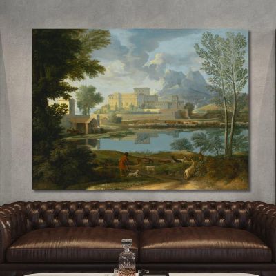 Landscape With A Calm Nicolas Poussin nps12 canvas print 