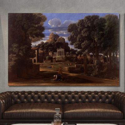 Landscape With The Ashes Of Phocion Nicolas Poussin nps14 canvas print 