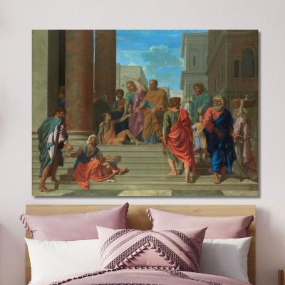 Saints Peter And John Healing The Lame Man Nicolas Poussin nps24 canvas print 