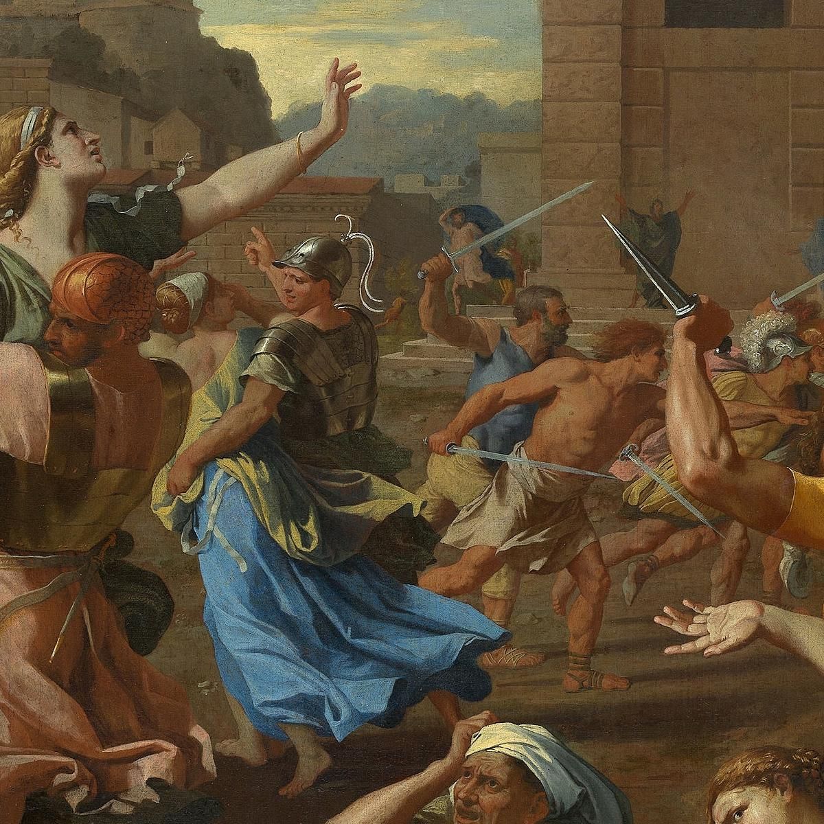 The Abduction Of The Sabine Women Nicolas Poussin nps26 canvas print