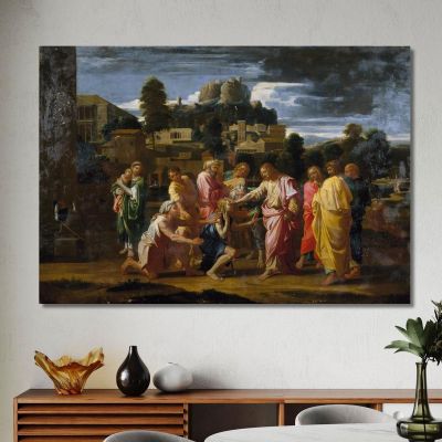 The Blind Men Of Jericho Nicolas Poussin nps32 canvas print 