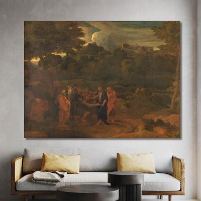 The Healing Of The Two Blind Men At Jericho Nicolas Poussin nps39 canvas print 