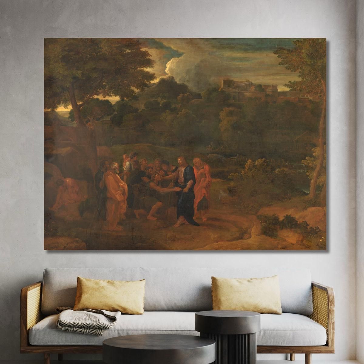 The Healing Of The Two Blind Men At Jericho Nicolas Poussin nps39 canvas print 