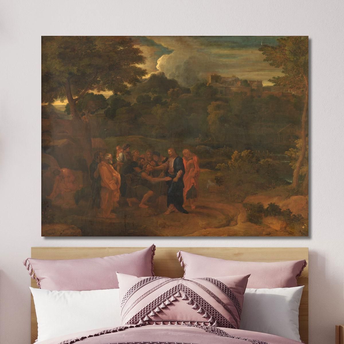 The Healing Of The Two Blind Men At Jericho Nicolas Poussin nps39 canvas print 