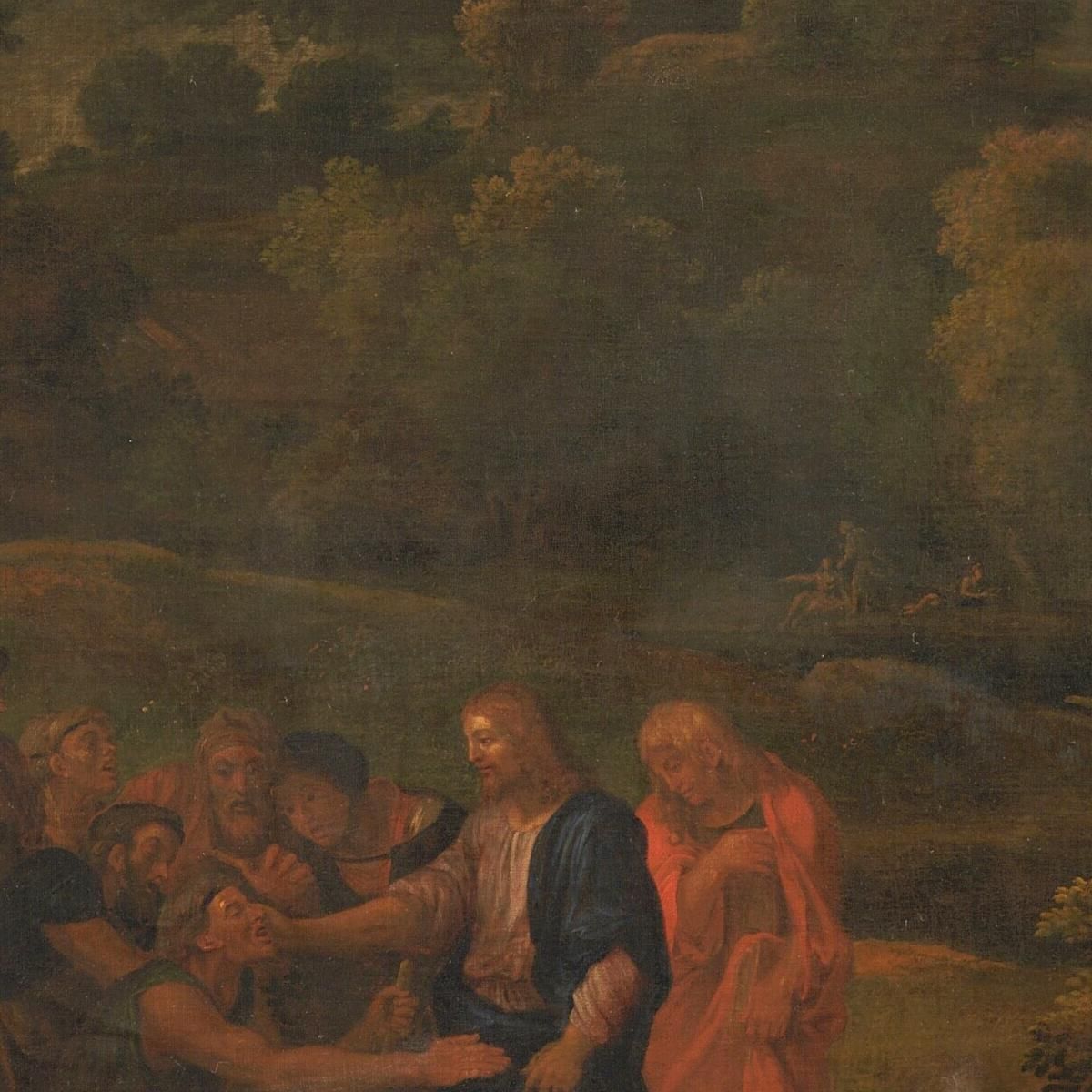 The Healing Of The Two Blind Men At Jericho Nicolas Poussin nps39 canvas print