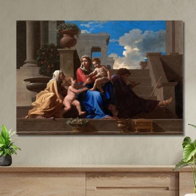 The Holy Family On The Steps Nicolas Poussin nps40 canvas print 