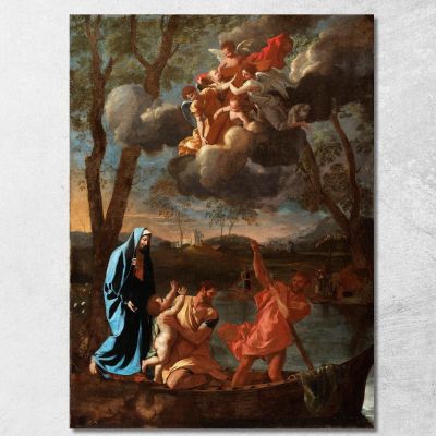 The Return Of The Holy Family To Nazareth Nicolas Poussin nps43 canvas print 