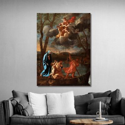 The Return Of The Holy Family To Nazareth Nicolas Poussin nps43 canvas print 